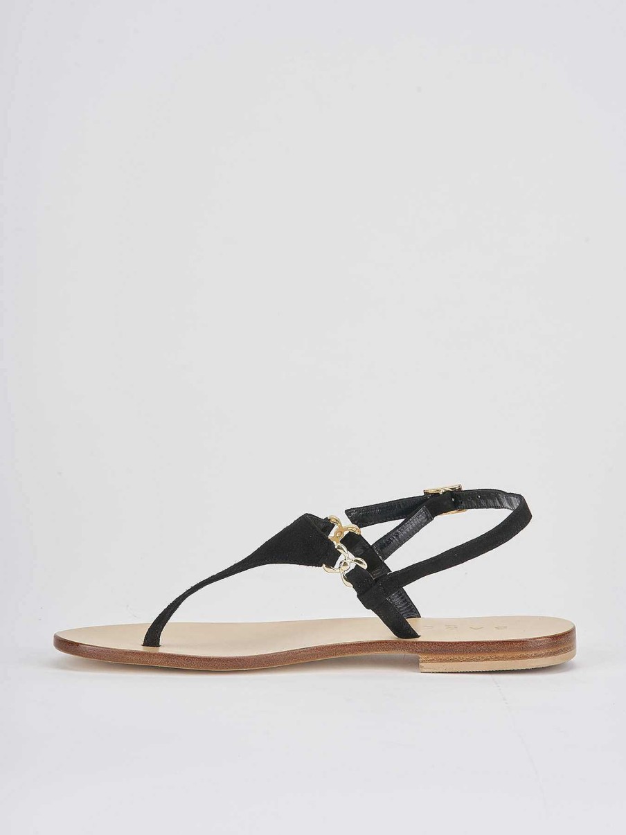 Mujer Barca | Chanclas Tacon 1 Cm Ante Negro