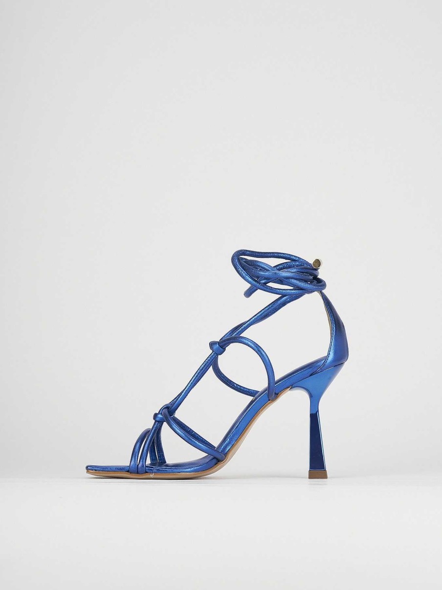 Mujer Barca | Sandalias De Tacon Tacon 10 Cm Piel Azul