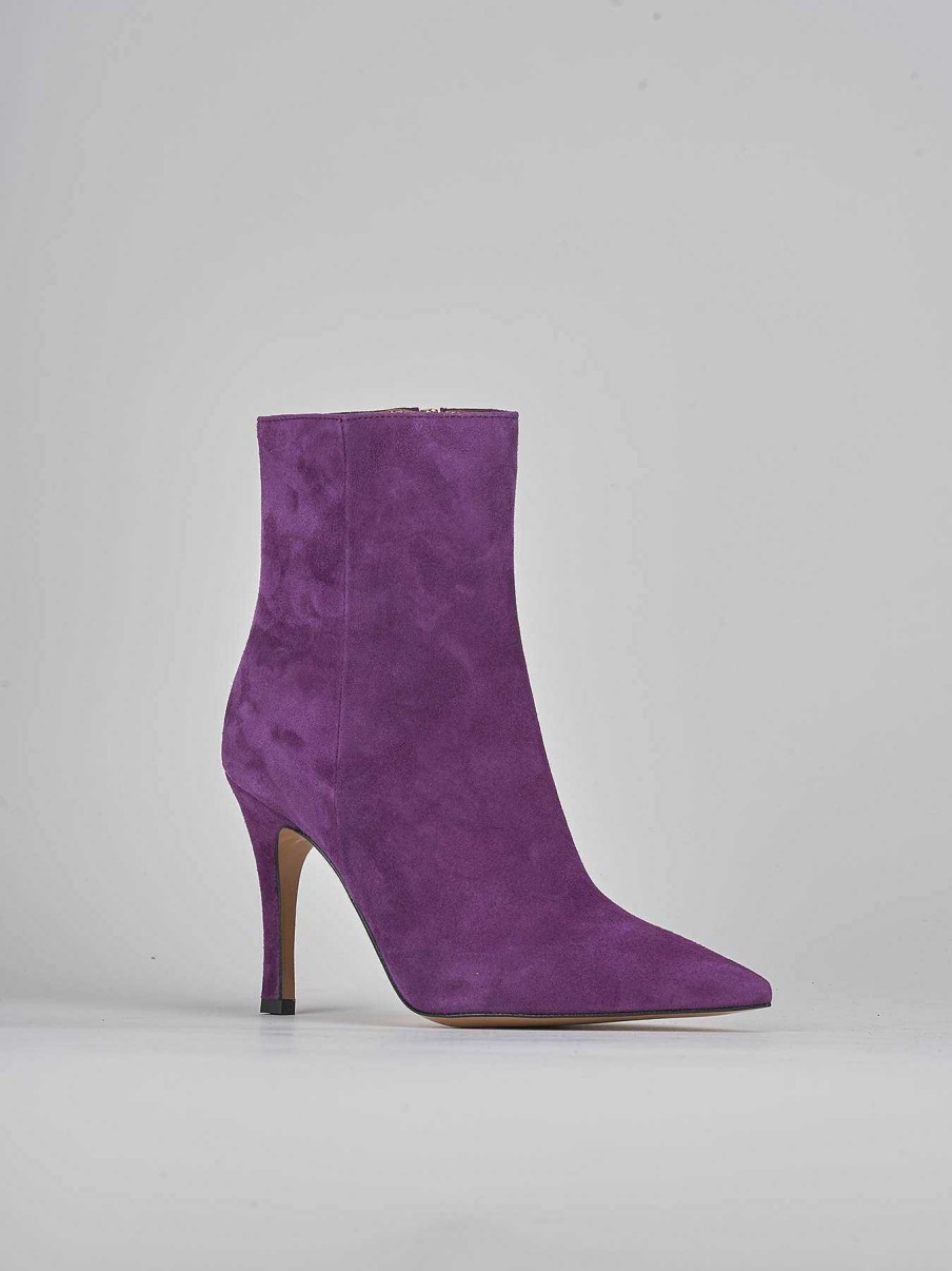 Mujer Barca | Botines Tacon Tacon 9 Cm Ante Violeta