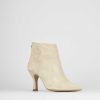 Mujer Barca | Botines Tacon Tacon 5 Cm Gamuza Beige