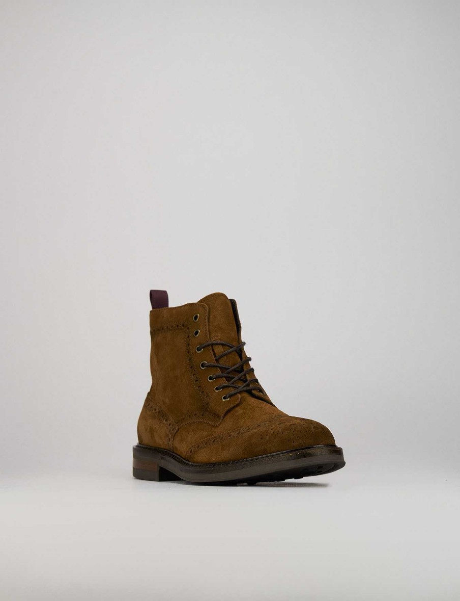 Hombre Barca | Botas Militares Gamuza Marron