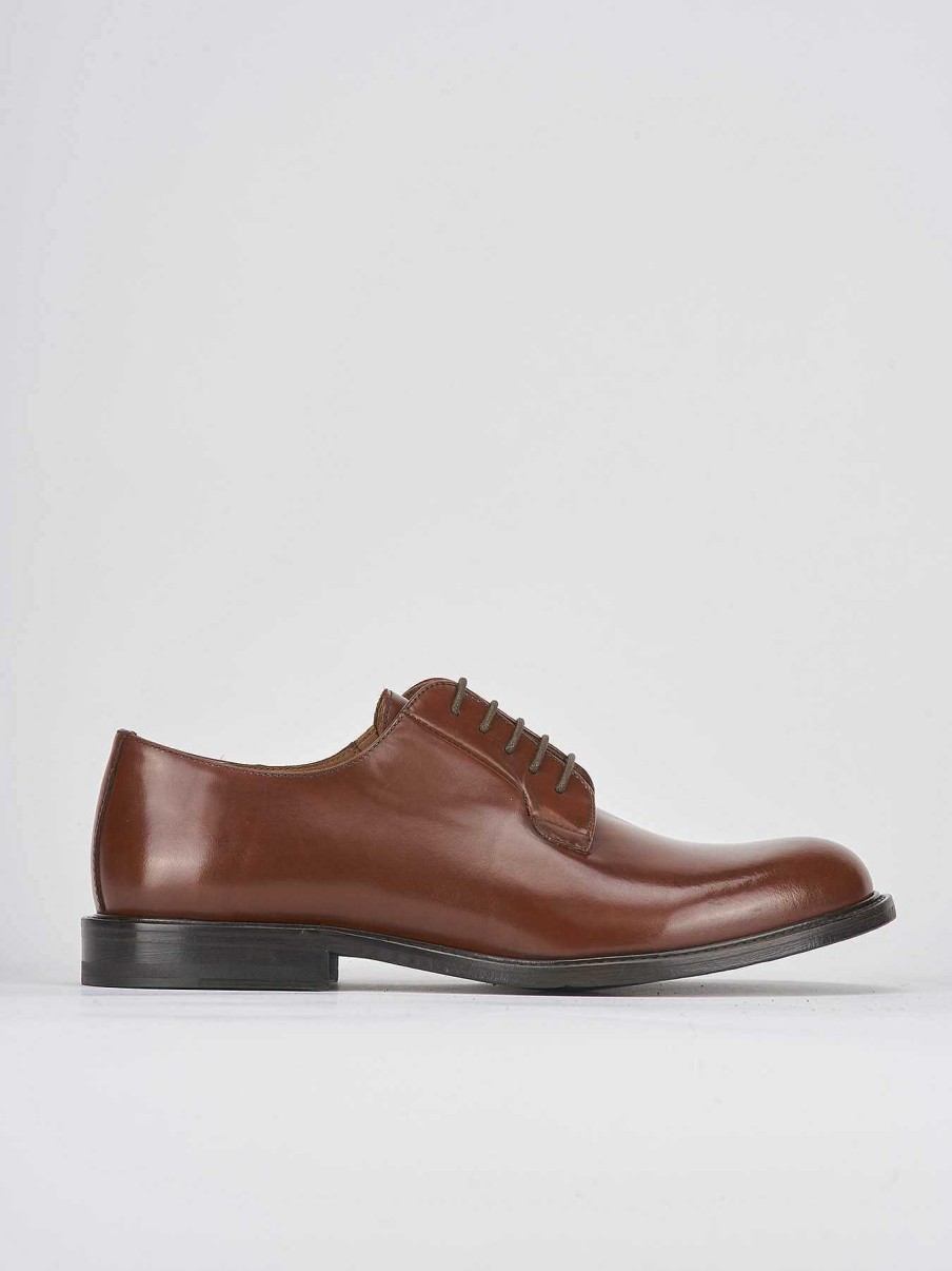 Hombre Barca | Zapatos Con Cordones Tacon 1 Cm Piel Marron