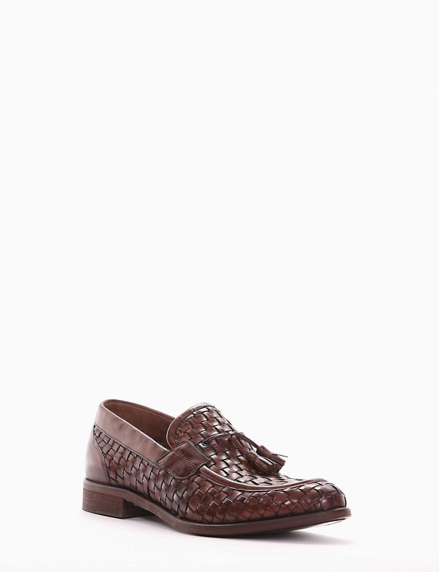 Hombre Barca | Mocasines Tacon 2 Cm Piel Marron