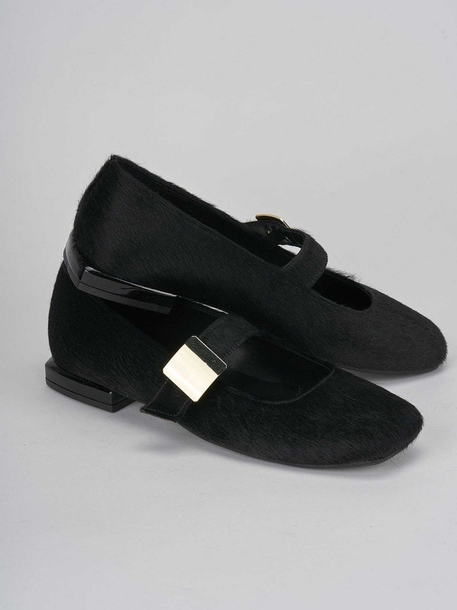 Mujer Barca | Bailarina Tacco 1Cm Cavallino Nero