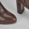 Mujer Barca | Botines Tacon Tacon 7 Cm Piel Marron Oscuro