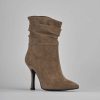 Mujer Barca | Botines Tacon Tacon 9 Cm Ante Beige