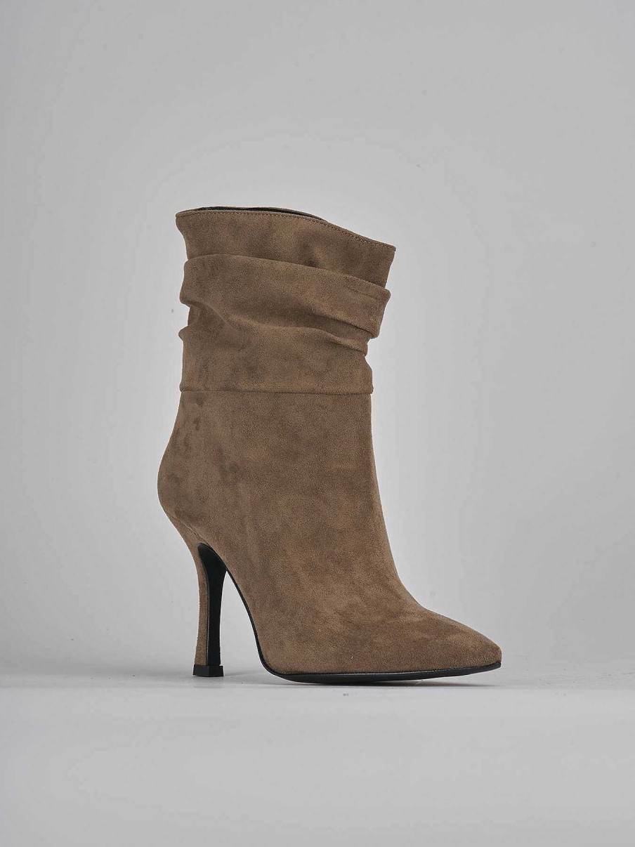 Mujer Barca | Botines Tacon Tacon 9 Cm Ante Beige