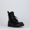 Hombre Barca | Botas Militares Tacon 1 Cm Cuero Negro