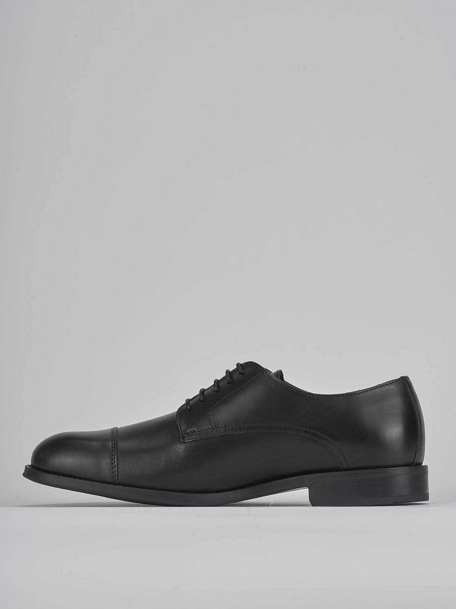 Hombre Barca | Zapatos Con Cordones Piel Negra