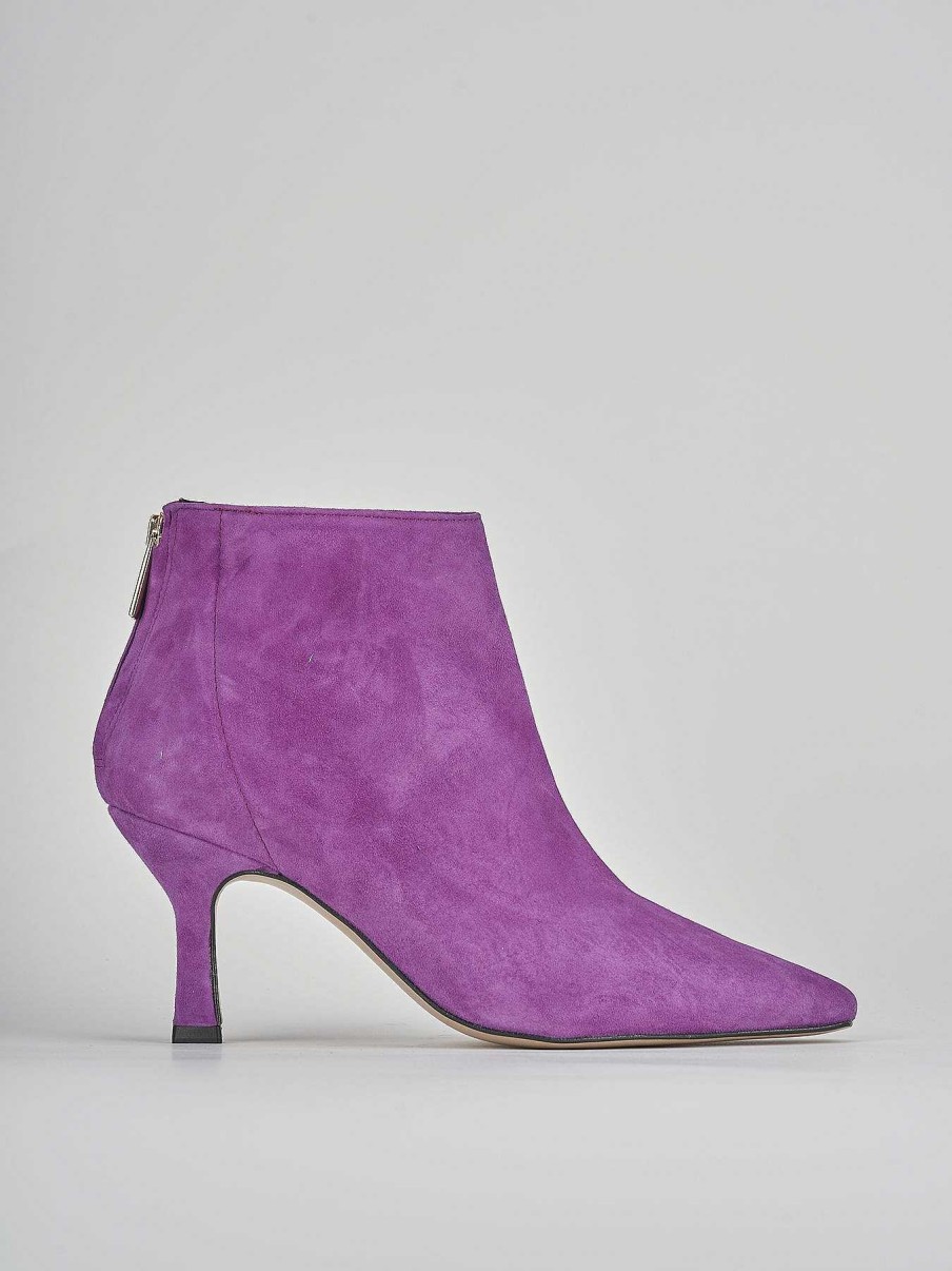 Mujer Barca | Botines Tacon Tacon 8 Cm Ante Violeta