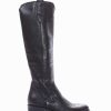 Mujer Barca | Botas Tacon Bajo Tacon 3 Cm Piel Negra