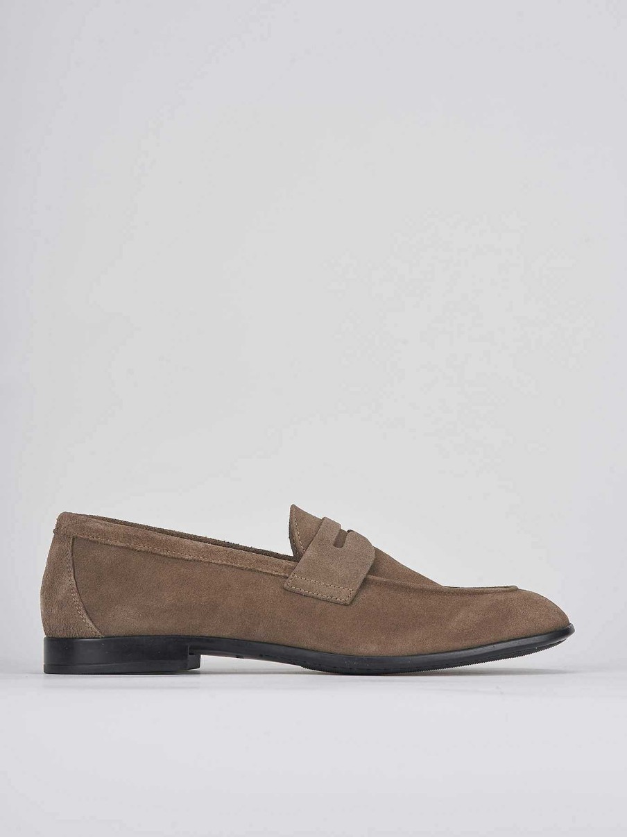 Hombre Barca | Mocasines Tacon 1 Cm Ante Beige