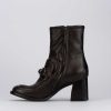 Mujer Barca | Botines Tacon Tacon 7 Cm Piel Marron Oscuro