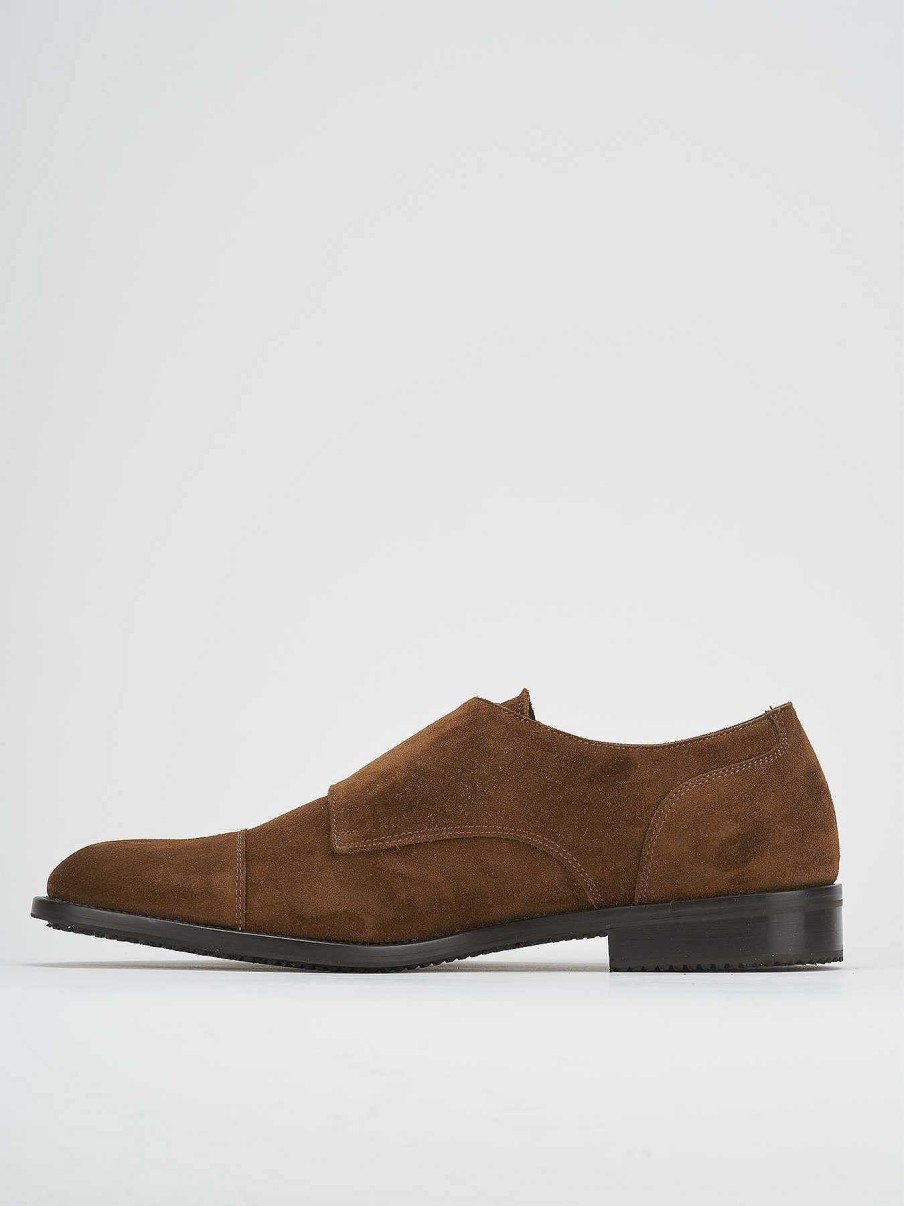 Hombre Barca | Zapatos Con Cordones Tacon 1 Cm Ante Marron