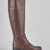 Mujer Barca | Botas Tacon Bajo Tacon 2 Cm Piel Marron