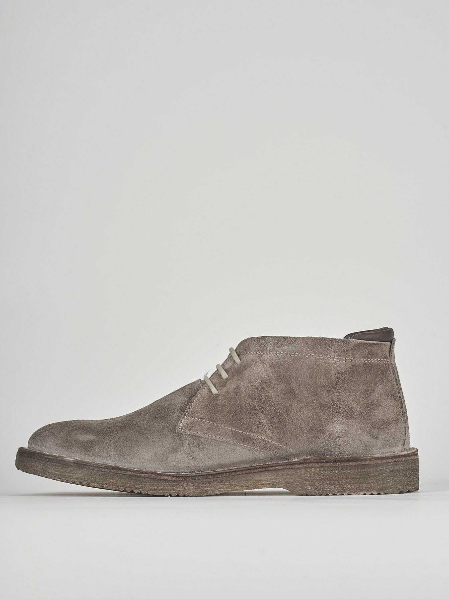 Hombre Barca | Botines Tacon 1 Cm Ante Beige