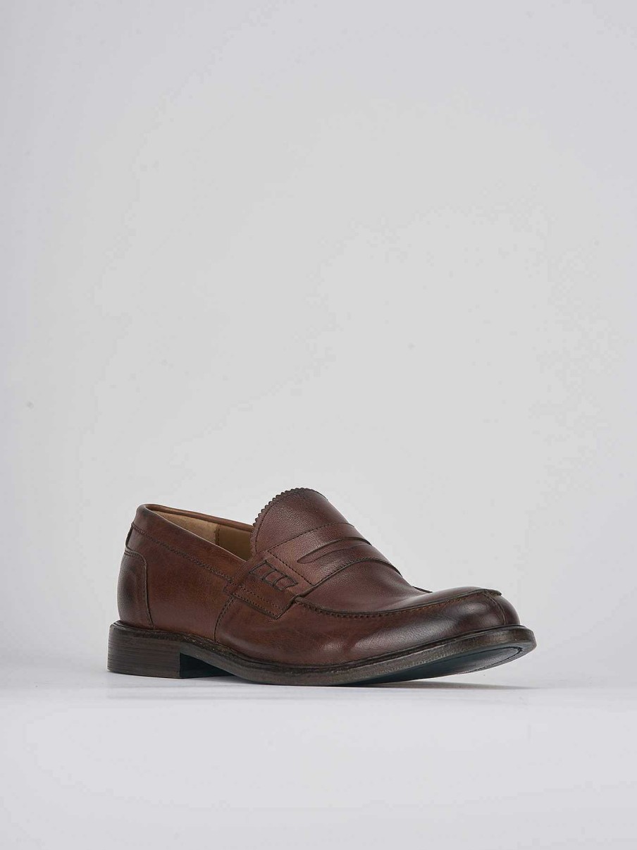 Hombre Barca | Mocasines Tacon 2 Cm Piel Marron