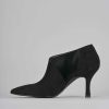 Mujer Barca | Botines De Tacon Alto Tacon 7 Cm Ante Negro