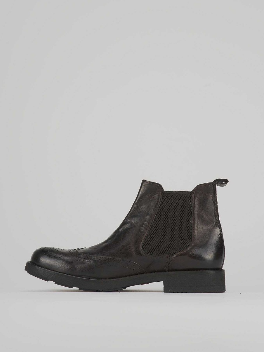 Hombre Barca | Botines De Piel Marron Oscuro