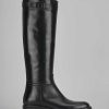 Mujer Barca | Botas Tacon Bajo Tacon 3 Cm Piel Negra