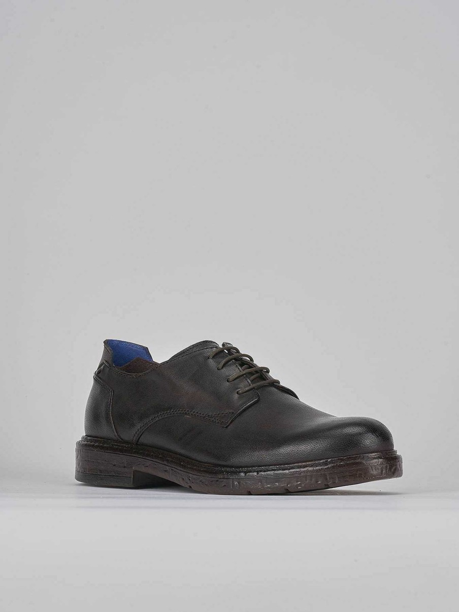 Hombre Barca | Zapatos Con Cordones Piel Marron Oscuro