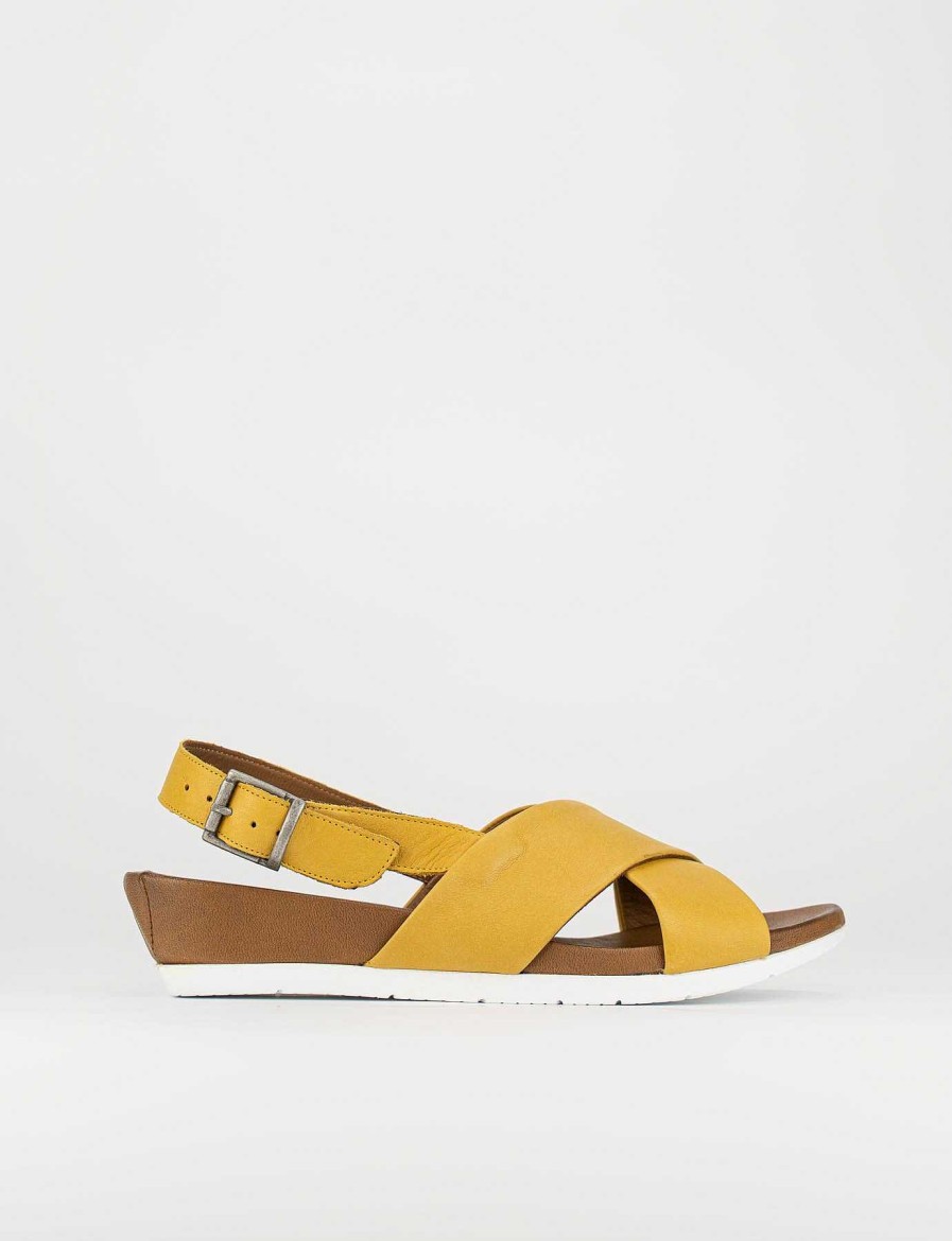 Mujer Barca | Tacones Cuna Tacon 3 Cm Cuero Amarillo