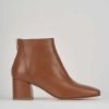 Mujer Barca | Botines Tacon Tacon 5 Cm Piel Marron