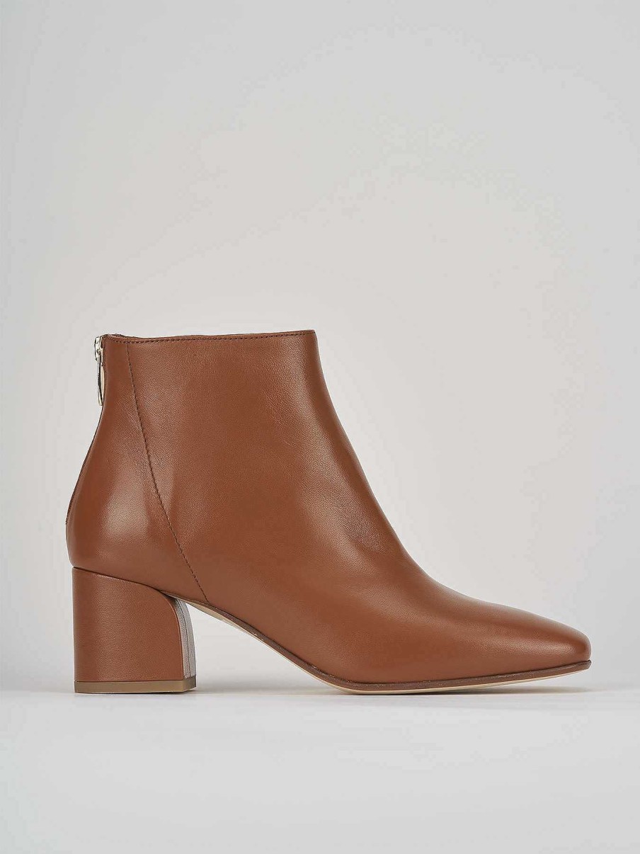 Mujer Barca | Botines Tacon Tacon 5 Cm Piel Marron