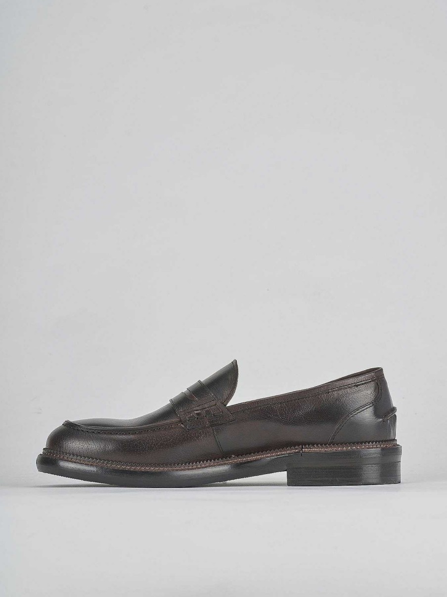 Hombre Barca | Mocasines Piel Marron Oscuro