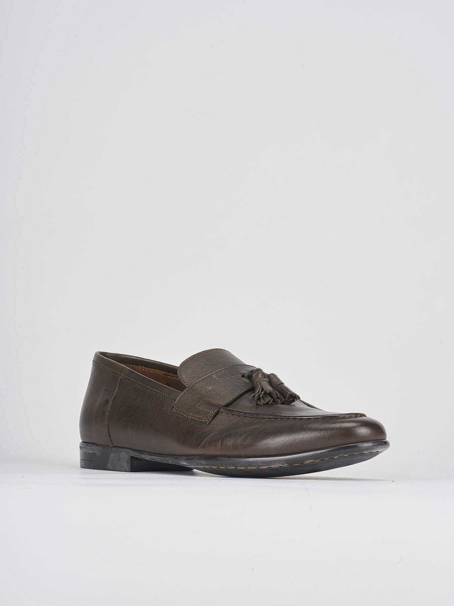 Hombre Barca | Mocasines Piel Marron Oscuro