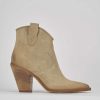 Mujer Barca | Botines Tacon Tacon 7 Cm Ante Beige