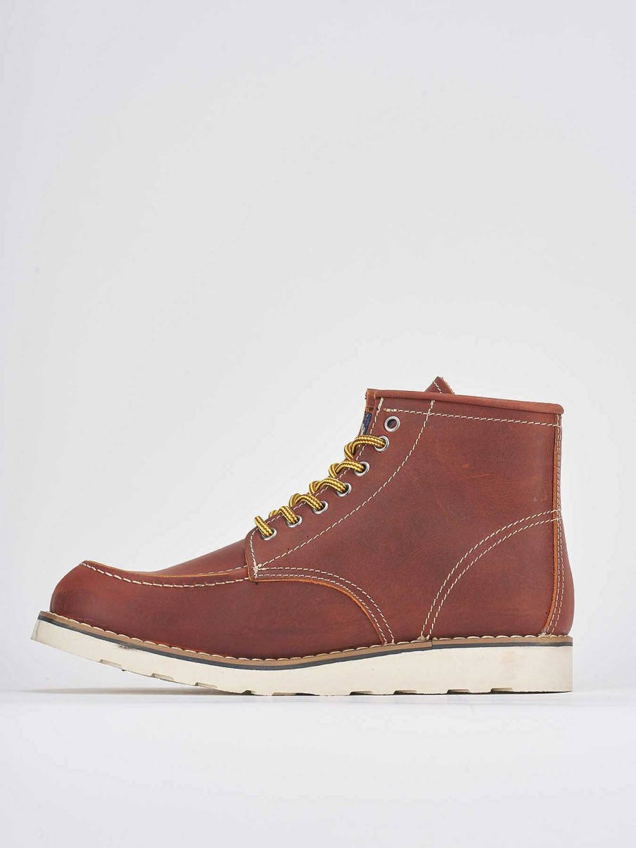 Hombre Barca | Botas Militares Nobuk Rojo