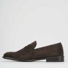 Hombre Barca | Mocasin Tacon 1 Cm Ante Marron Oscuro.