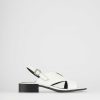 Mujer Barca | Sandalias Tacon Tacon 5 Cm Piel Blanca.