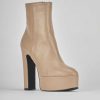 Mujer Barca | Botines Tacon Tacon 13 Cm Piel Beige