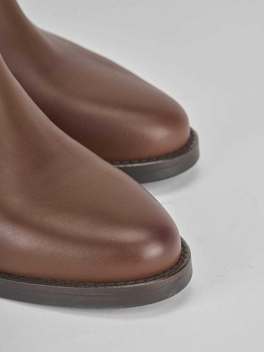 Mujer Barca | Stivali Tacco 2Cm Piel Marron