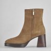 Mujer Barca | Botines Tacon Tacon 6 Cm Ante Marron