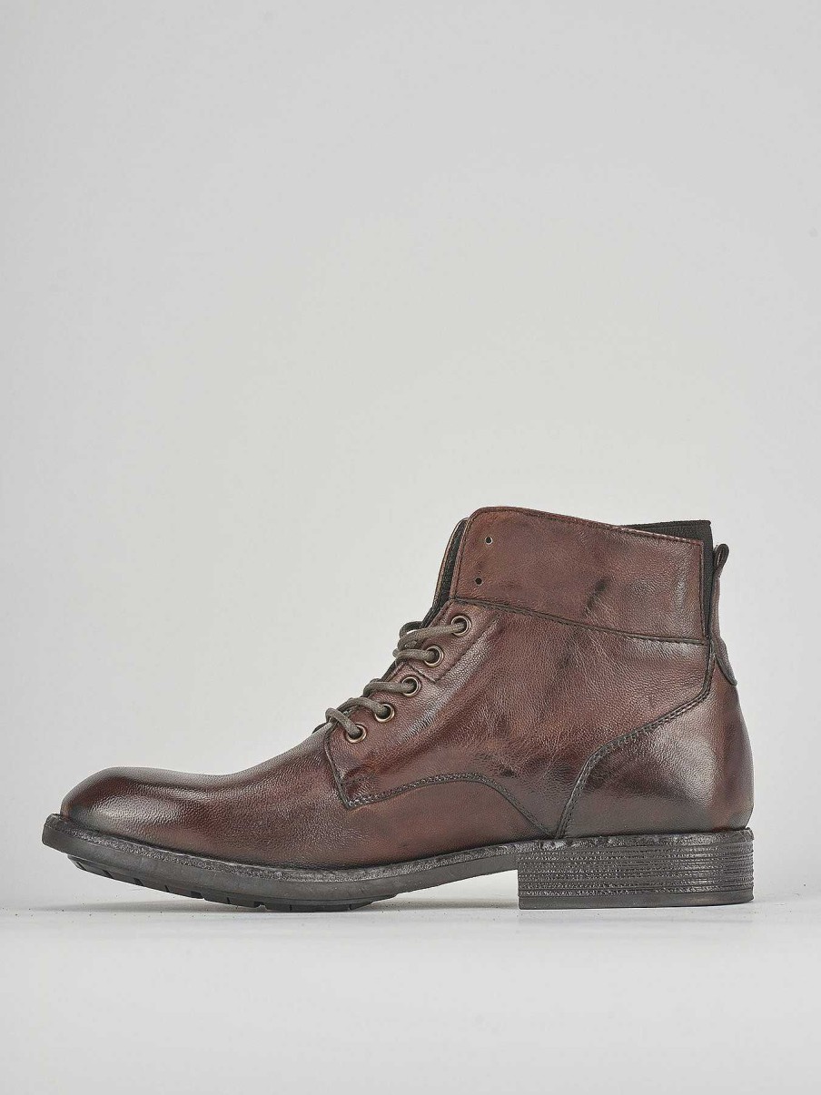 Hombre Barca | Anfibi Tacco 1Cm Piel Marron