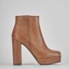 Mujer Barca | Botines Tacon Tacon 9 Cm Piel Marron