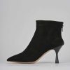 Mujer Barca | Botines De Tacon Alto Tacon 7 Cm Ante Negro