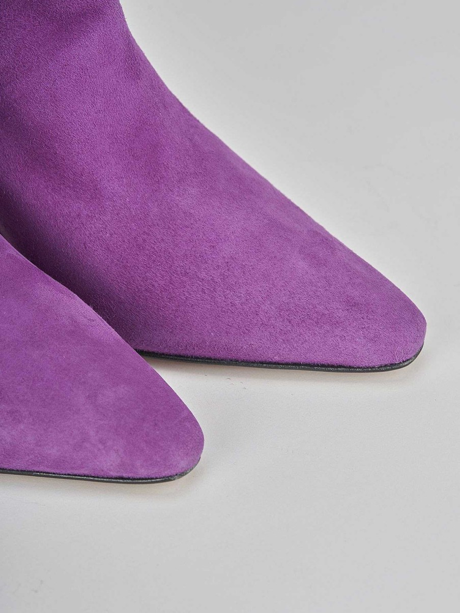 Mujer Barca | Botines Tacon Tacon 8 Cm Ante Violeta