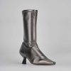 Mujer Barca | Botines Tacon Tacon 5 Cm Piel Plata