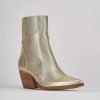 Mujer Barca | Botines Tacon Tacon 7 Cm Piel Oro