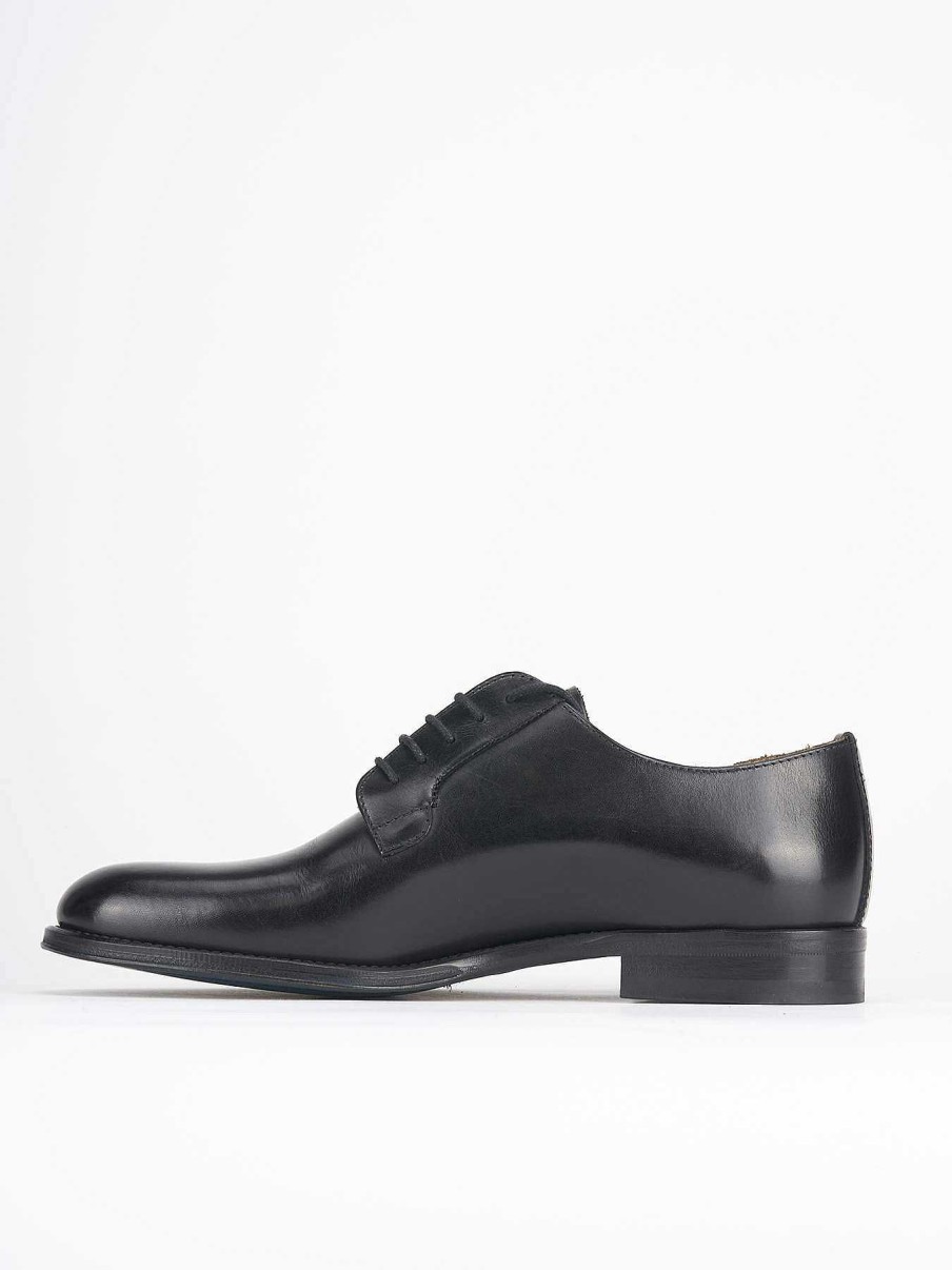 Hombre Barca | Zapatos Con Cordones Piel Negra