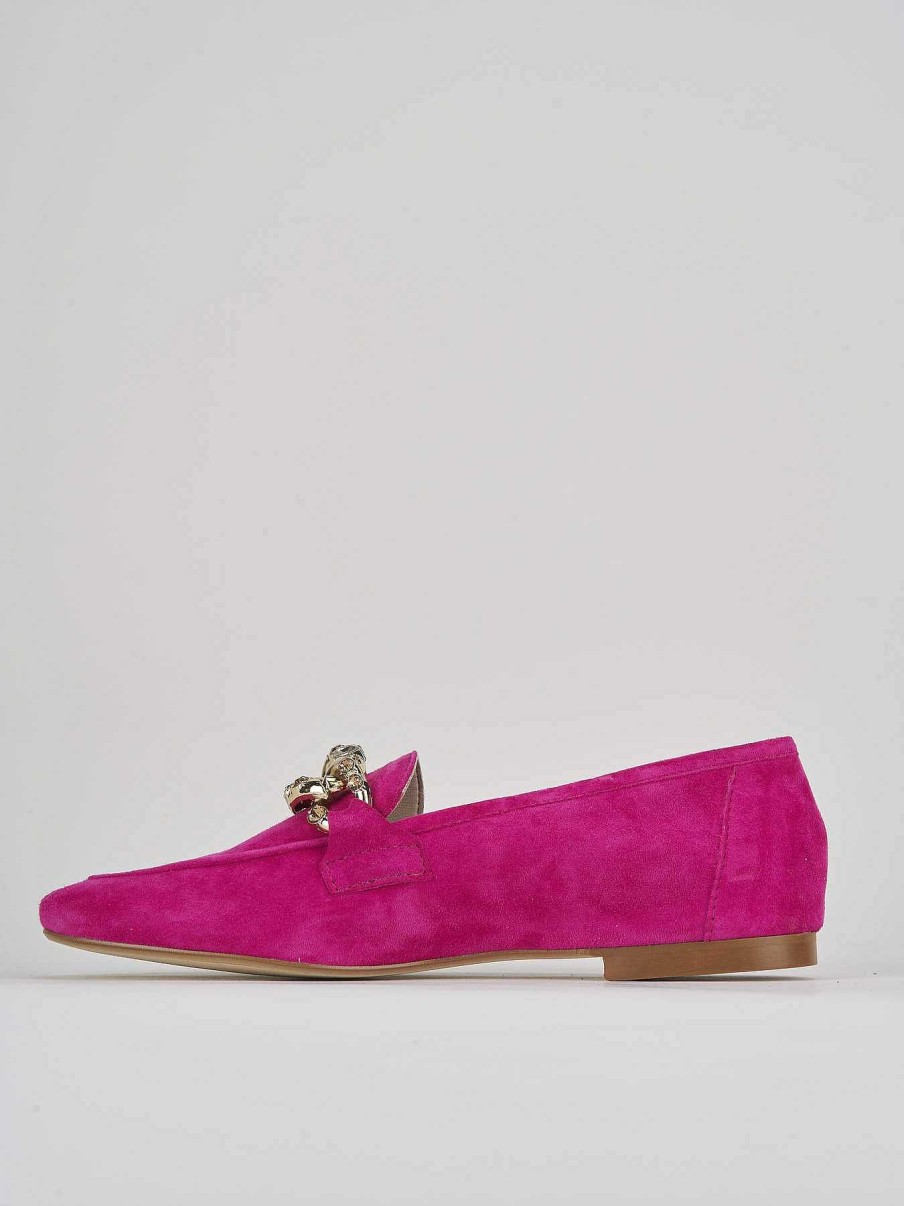 Mujer Barca | Mocasin Tacon 1 Cm Ante Rosa.