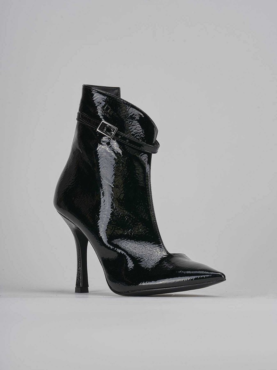 Mujer Barca | Botines Tacon Tacon 9 Cm Charol Negro