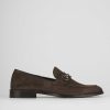 Hombre Barca | Mocasin Tacon 1 Cm Gamuza Marron Oscuro