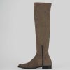 Mujer Barca | Botas Tacon Bajo Tacon 1 Cm Ante Beige