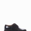 Hombre Barca | Zapatos Con Cordones Tacon 2 Cm Negro Cepillado