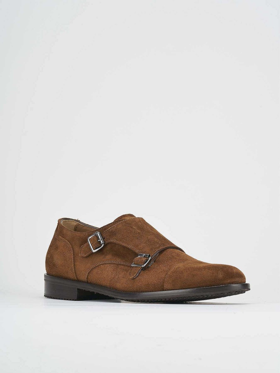 Hombre Barca | Zapatos Con Cordones Tacon 1 Cm Ante Marron